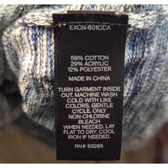 New Express Pullover Hoodie Hooded Long Sleeve Knit Sweater Size M Blue/Gray - Picture 5 of 10